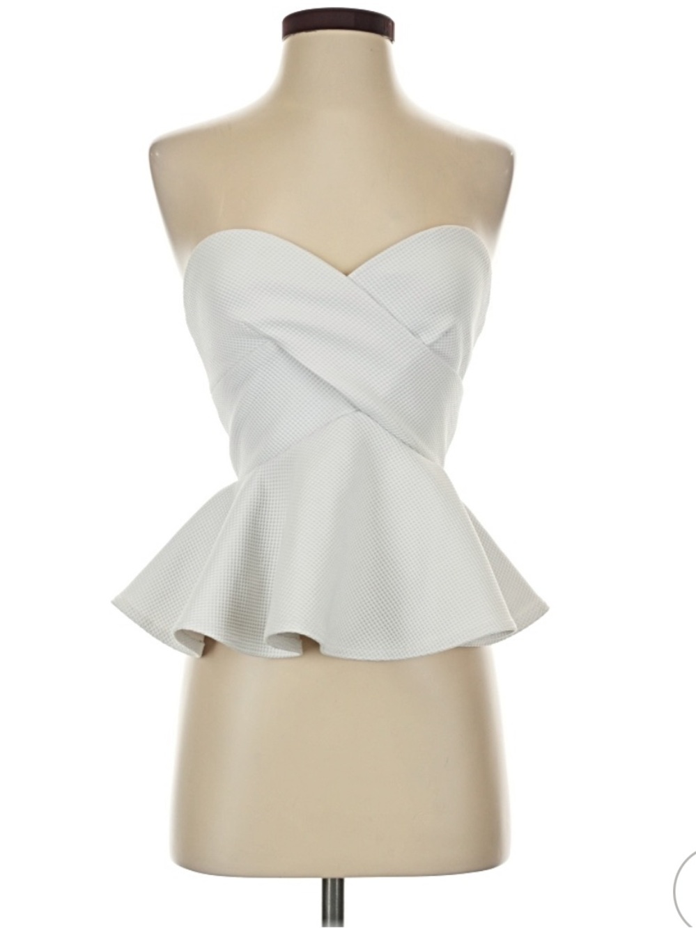 Tobi White Strapless Peplum Camisole